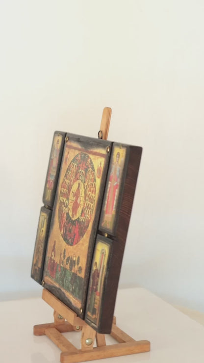 All Saints Byzantine Icon with Annunciation, 30×36 cm